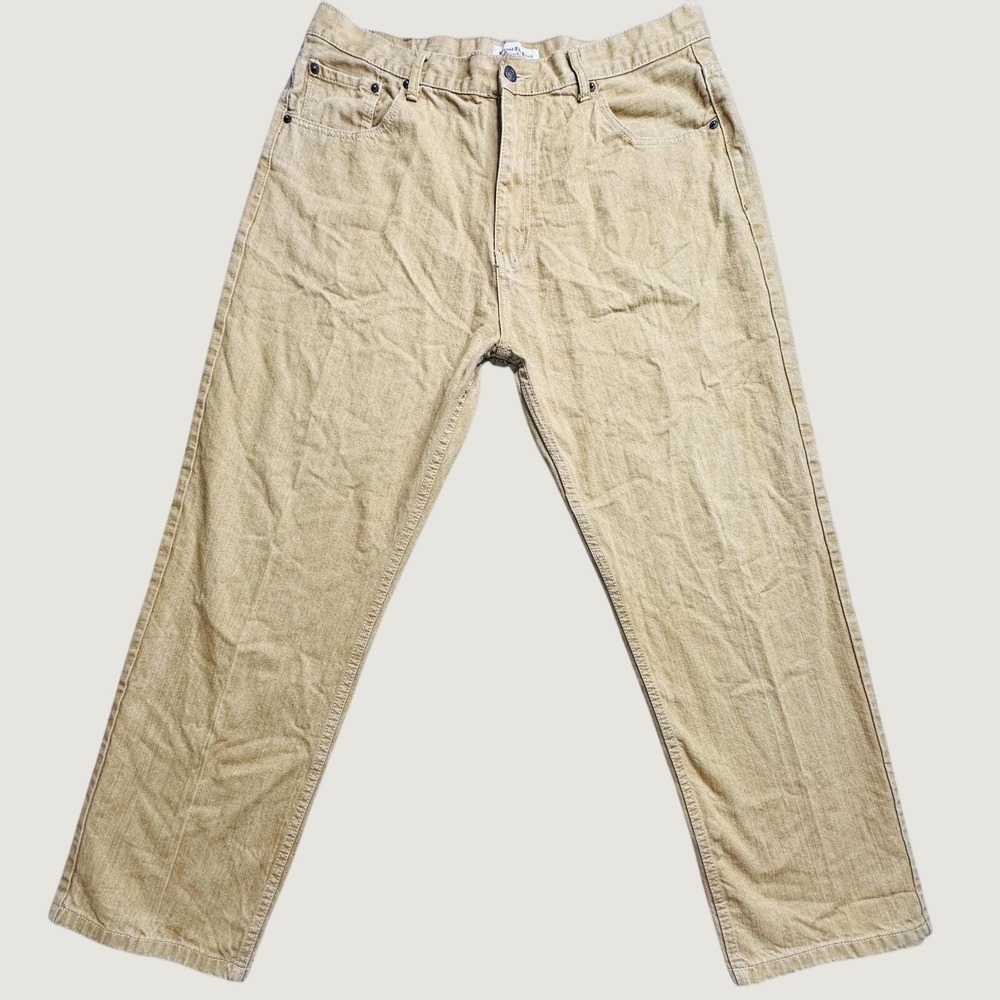 Beyond The Limit Jeans Men 42 (39x31) Tan Khaki Straight Leg Denim Casual Rugged